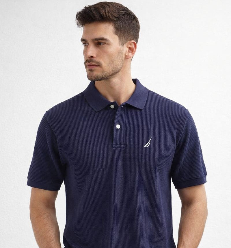 POLO CAMISERO NAUTICA / AZUL MARINO / TEJIDO