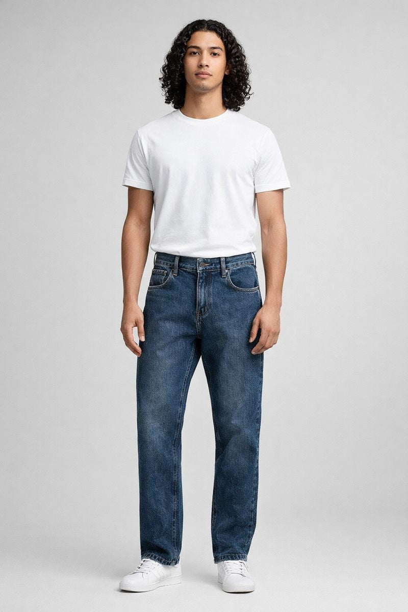 PANTALON LEVERAGE JEAN / OSCURO / JASPEADO