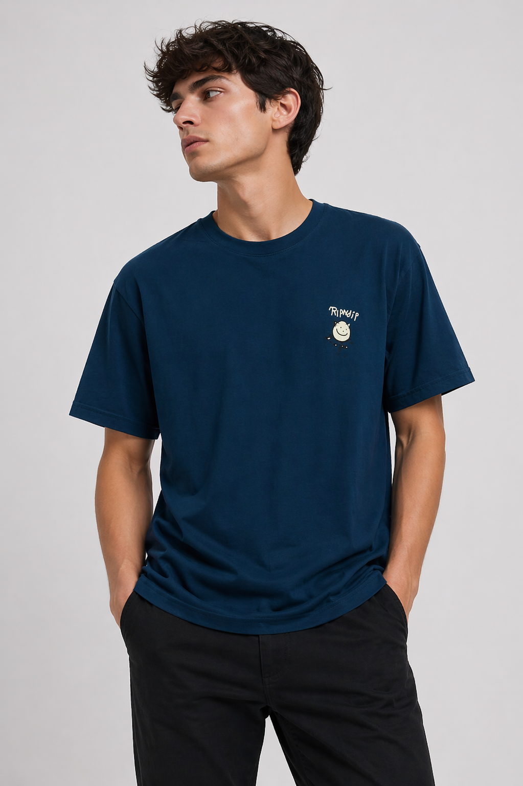 POLO RIPNDIP AZUL MARINO / GATO DIBUJANDO