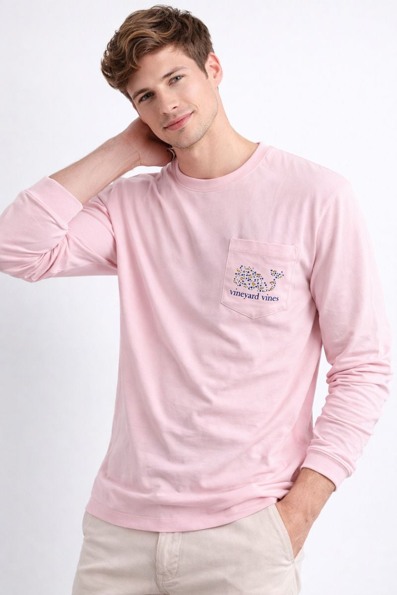 POLO MANGA LARGA VINEYARD / ROSADO / ESTRELLAS