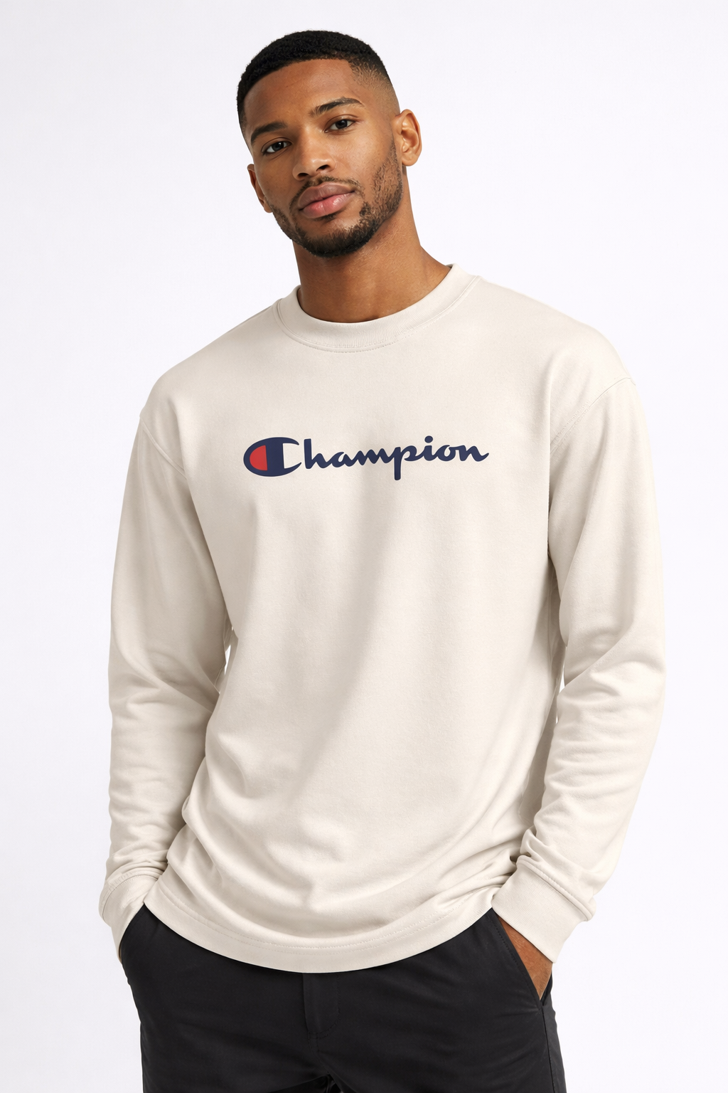 POLO MANGA LARGA CHAMPION / CREMA