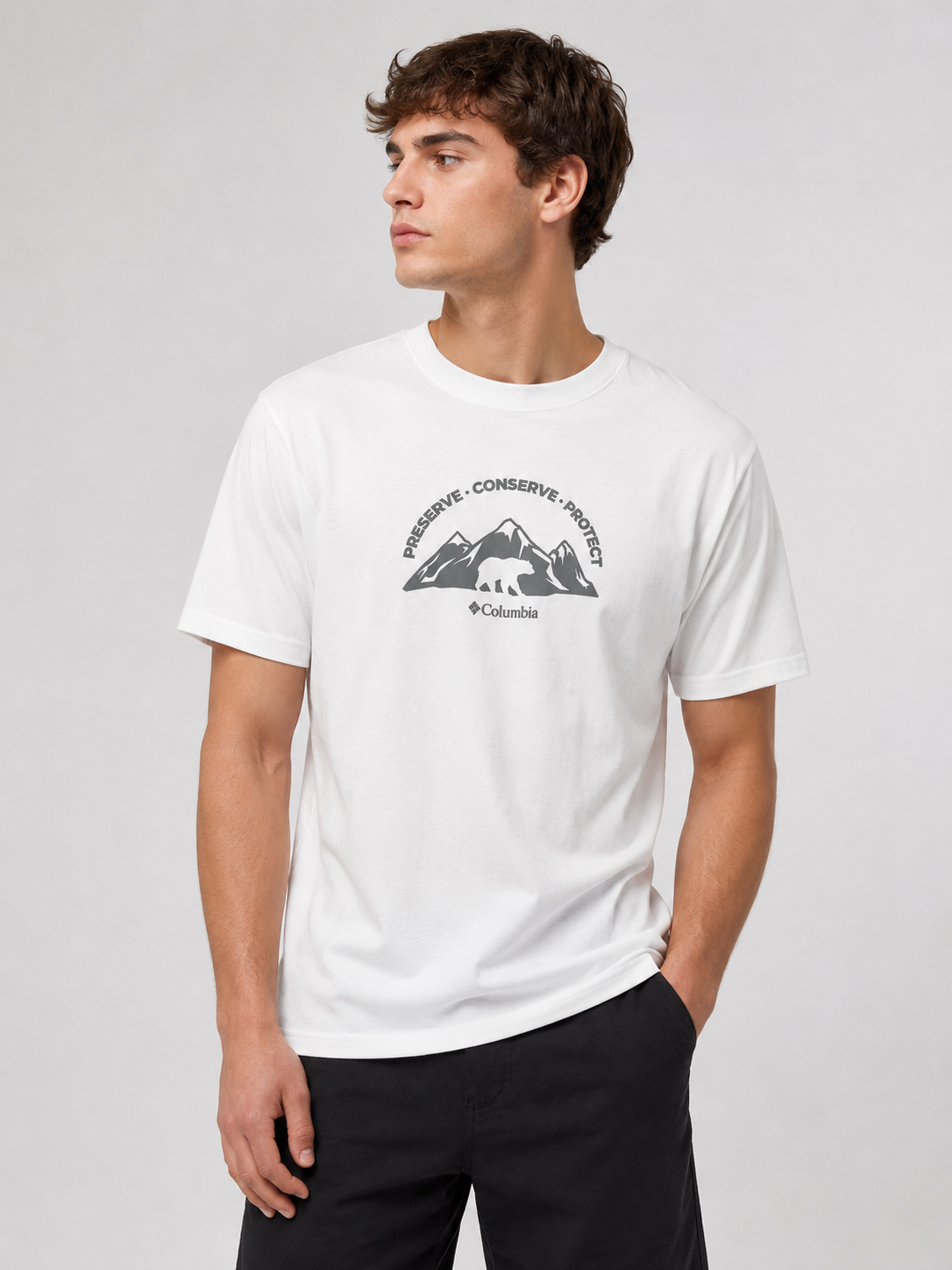 POLO COLUMBIA BLANCO / MONTAÑAS PECHO
