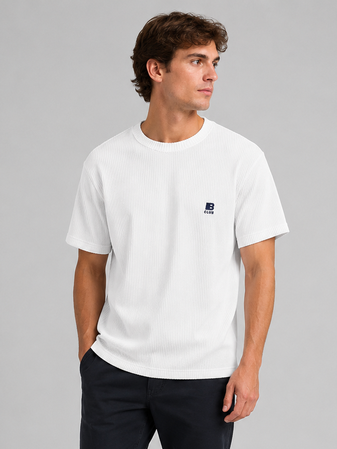 POLO BULTIGER WAFFLE ACANALADO / BLANCO / LOGO B