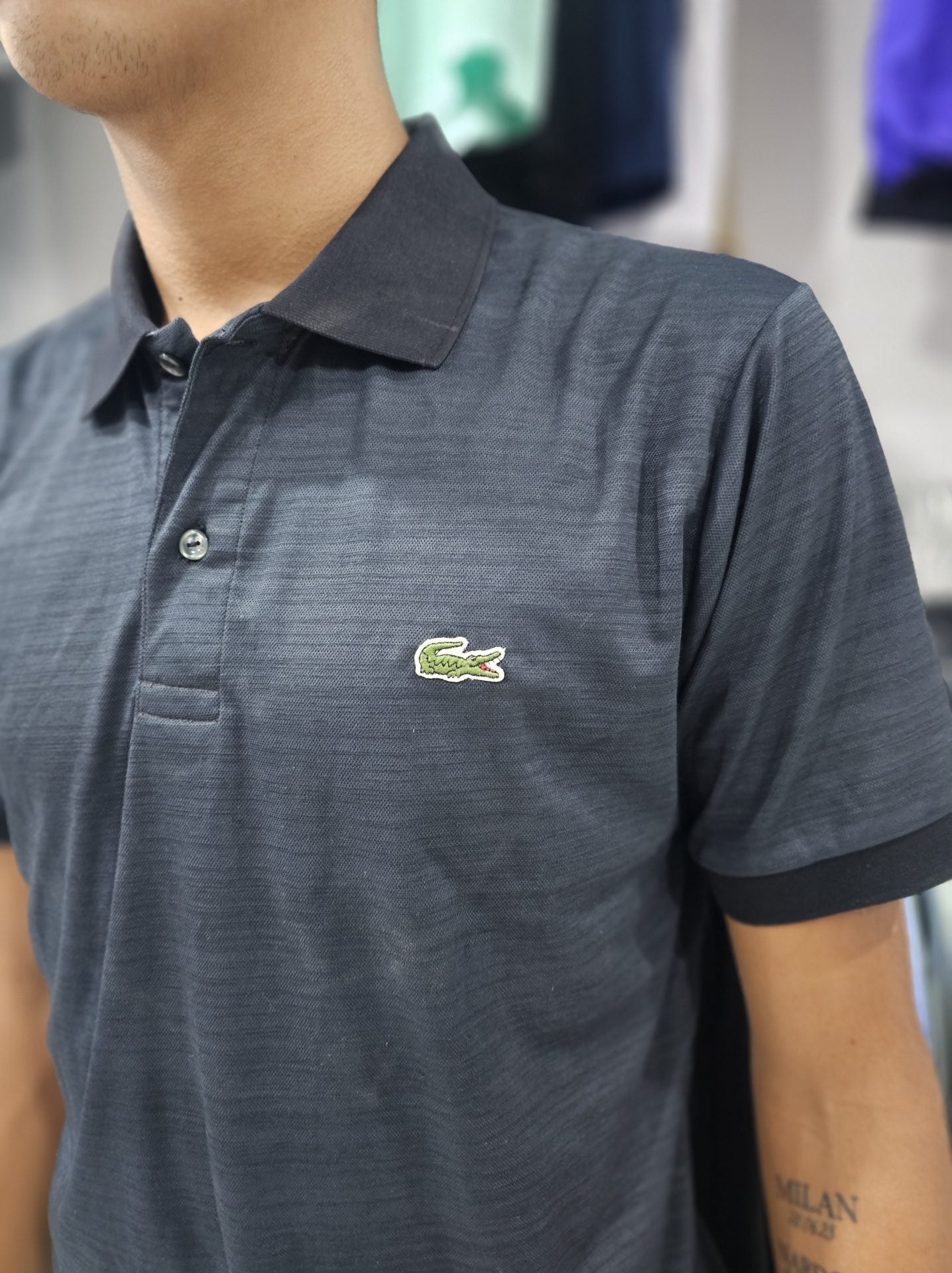 Polo Camisero Lacoste Plomo/ Tela de exportación