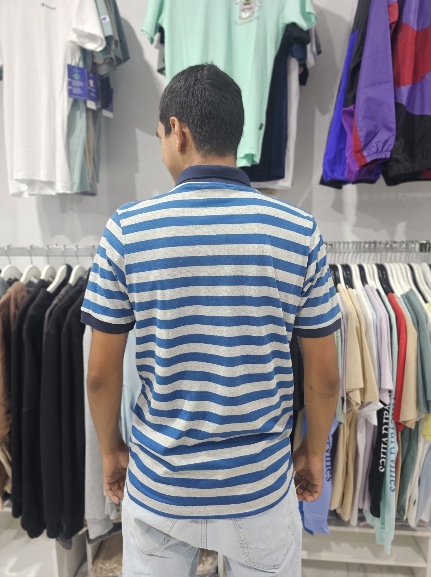 Polo Camisero Lacoste linea gris / azul ocre