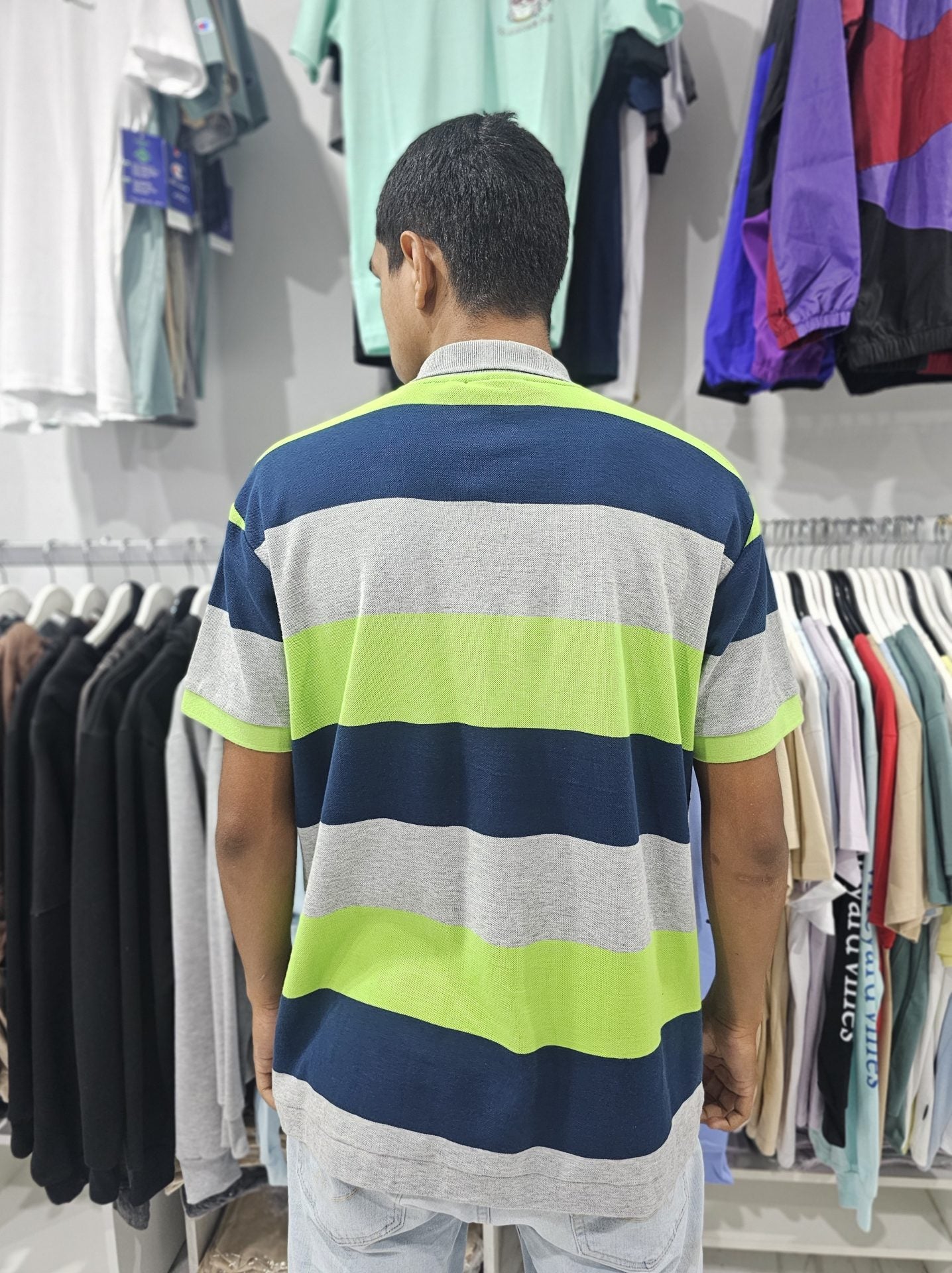 Polo Camisero Lacoste verde / azul marino / plomo