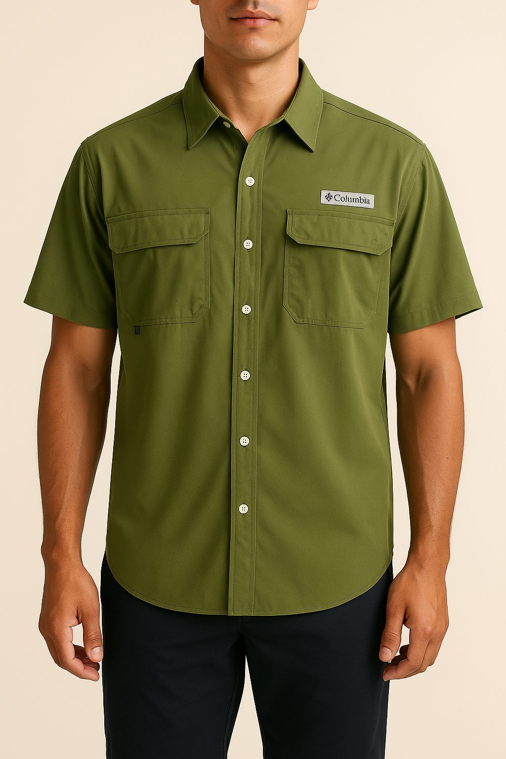 Camisa Columbia verde petroleo / Respirador
