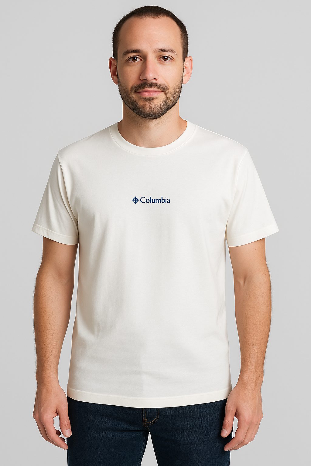 Polo Columbia crema / logo pecho nombre