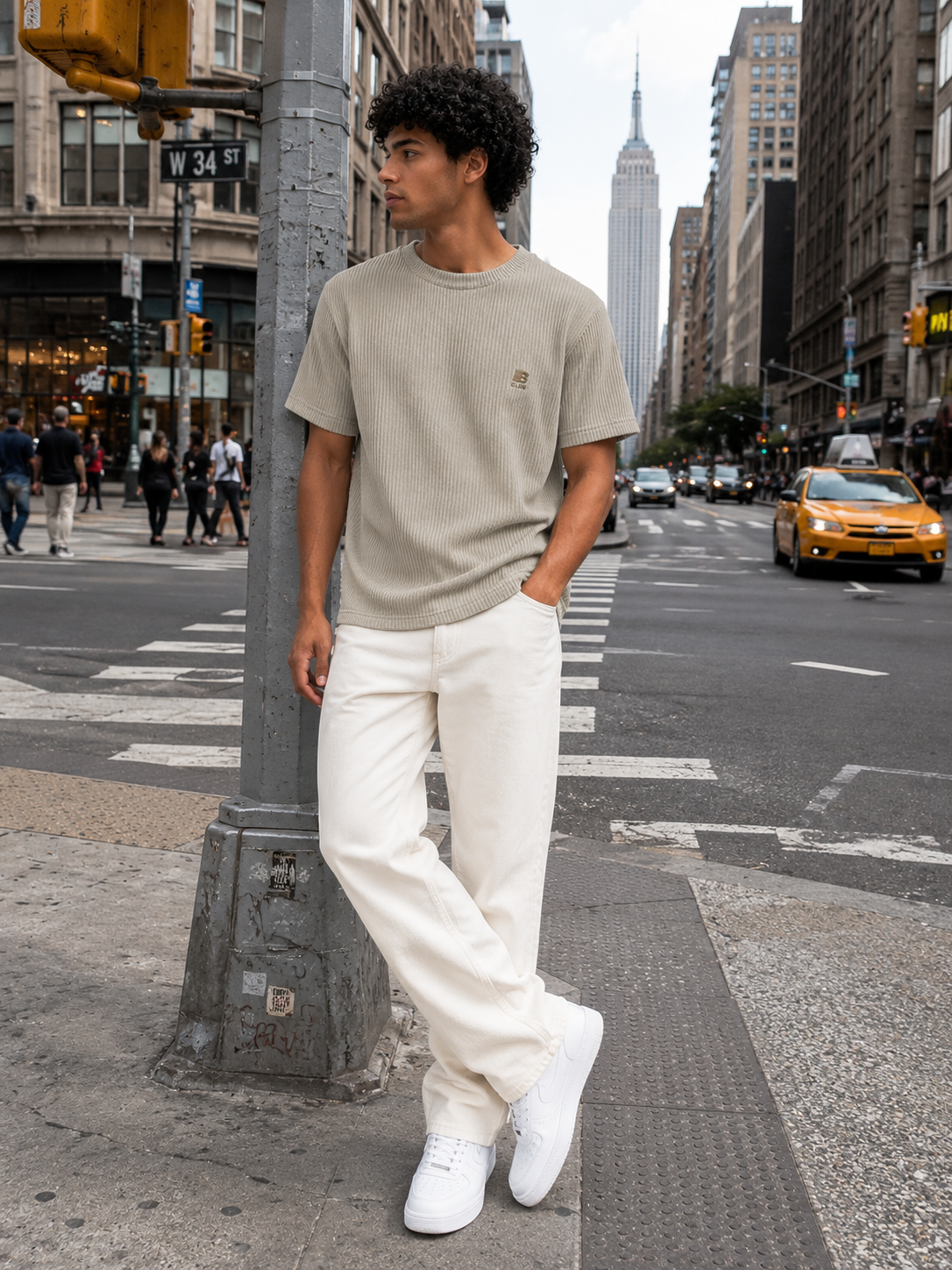 POLO BULTIGER WAFFLE ACANALADO / BEIGE / LOGO B