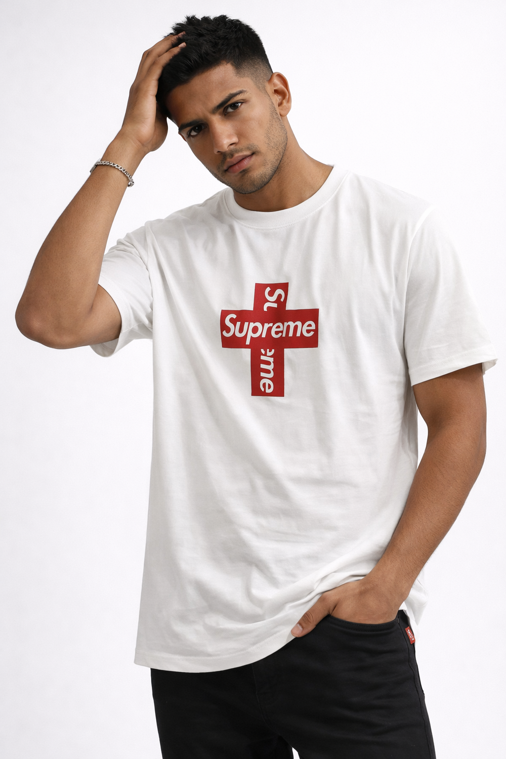 POLO SUPREME BLANCO / CRUZ ROJA