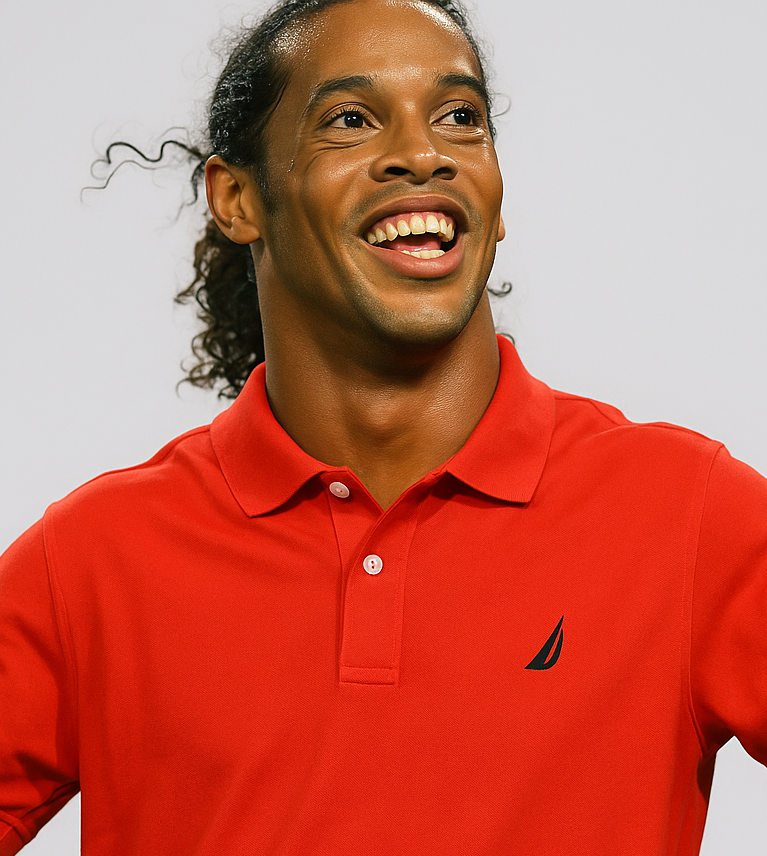 POLO CAMISERO NAUTICA ROJO / LOGO AZUL MARINO