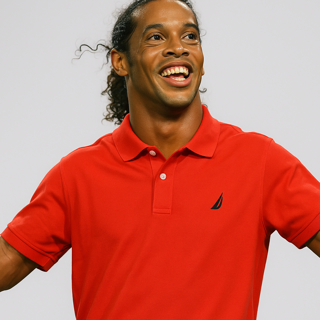 POLO CAMISERO NAUTICA ROJO / LOGO AZUL MARINO