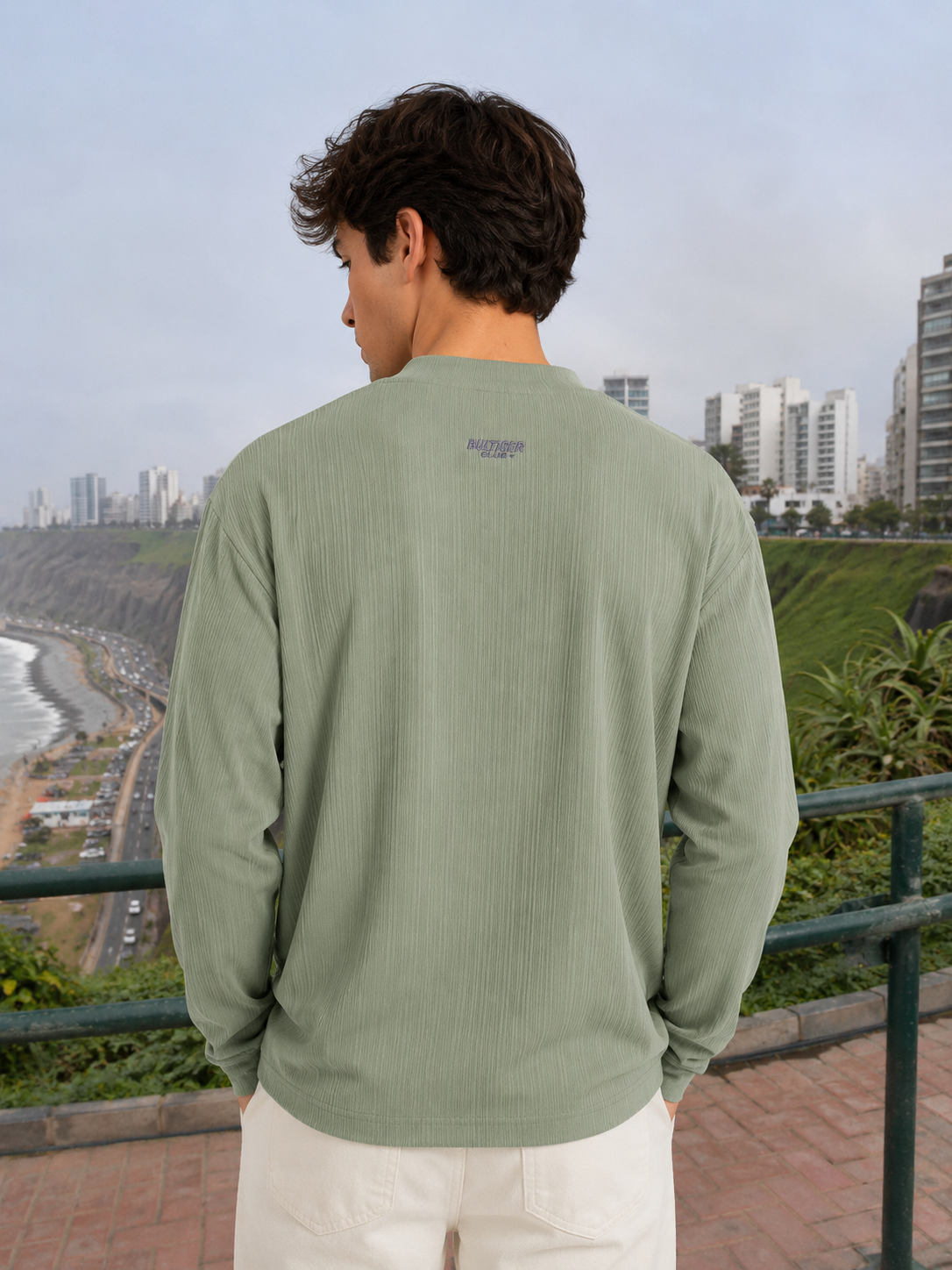 MANGA LARGA BULTIGER ACANALADA / VERDE CLARO