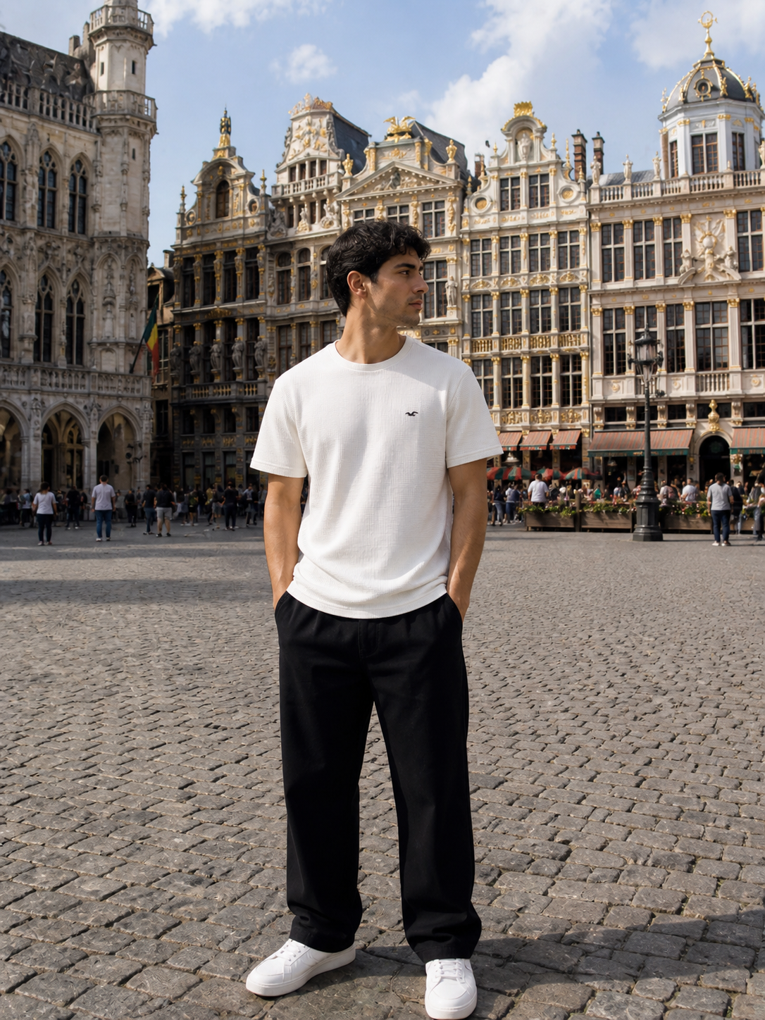 POLO HOLLISTER WAFFLE / BLANCO