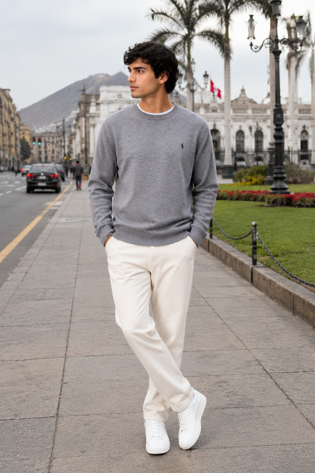 CHOMPA CUELLO REDONDO RALPH LAUREN / GRIS