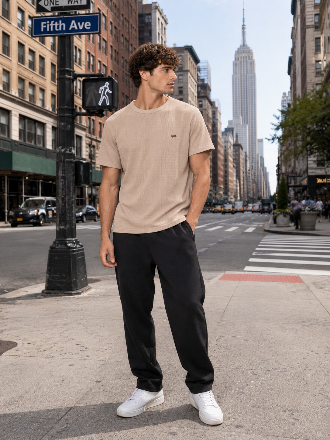 POLO BULTIGER WAFFLE CLASICO / BEIGE / LOGO TIGRE