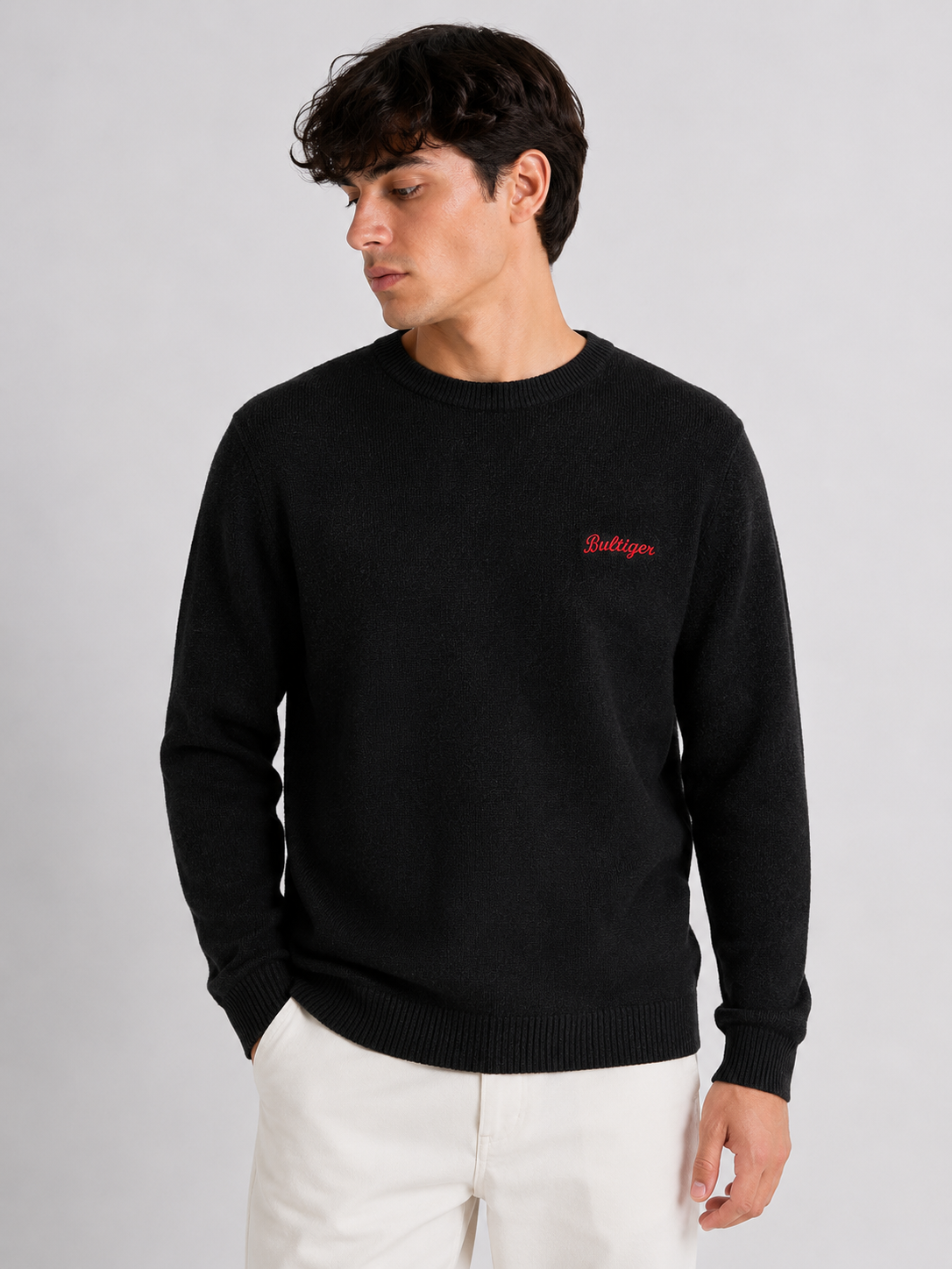 CHOMPA CUELLO REDONDO BULTIGER / NEGRO