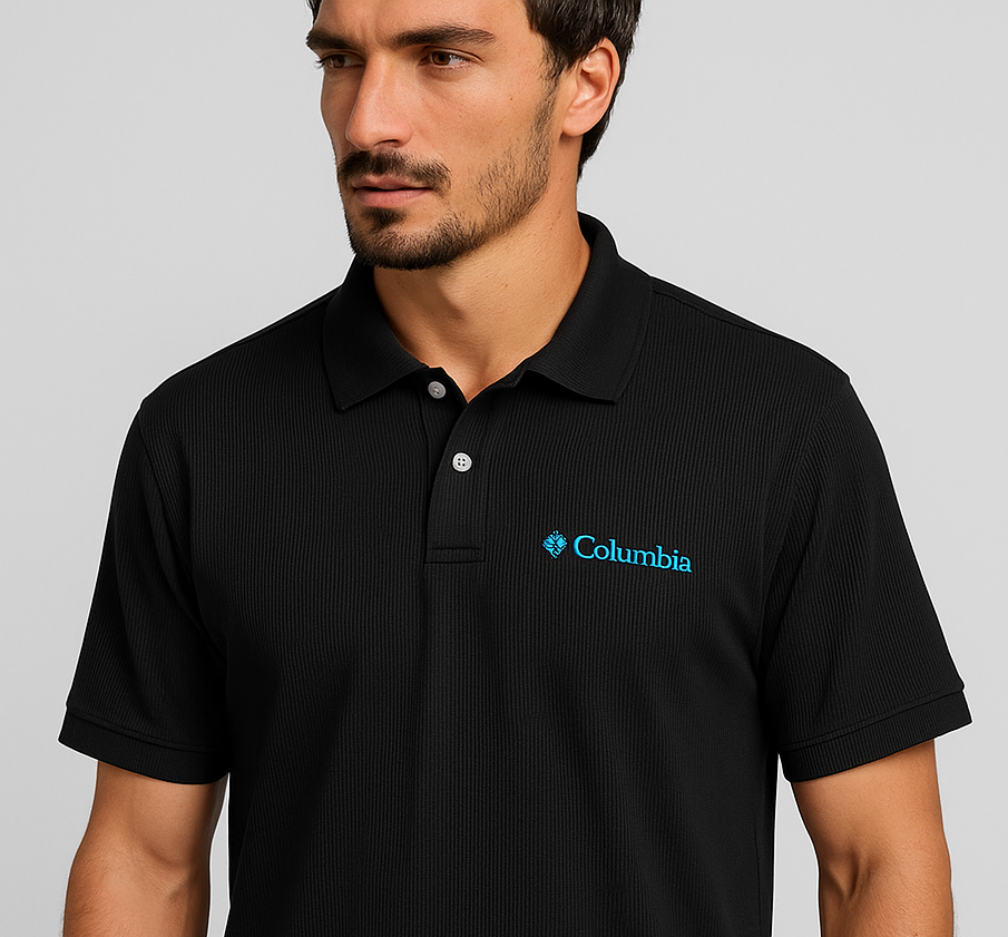 POLO CAMISERO  WAFFLE COLUMBIA / NEGRO