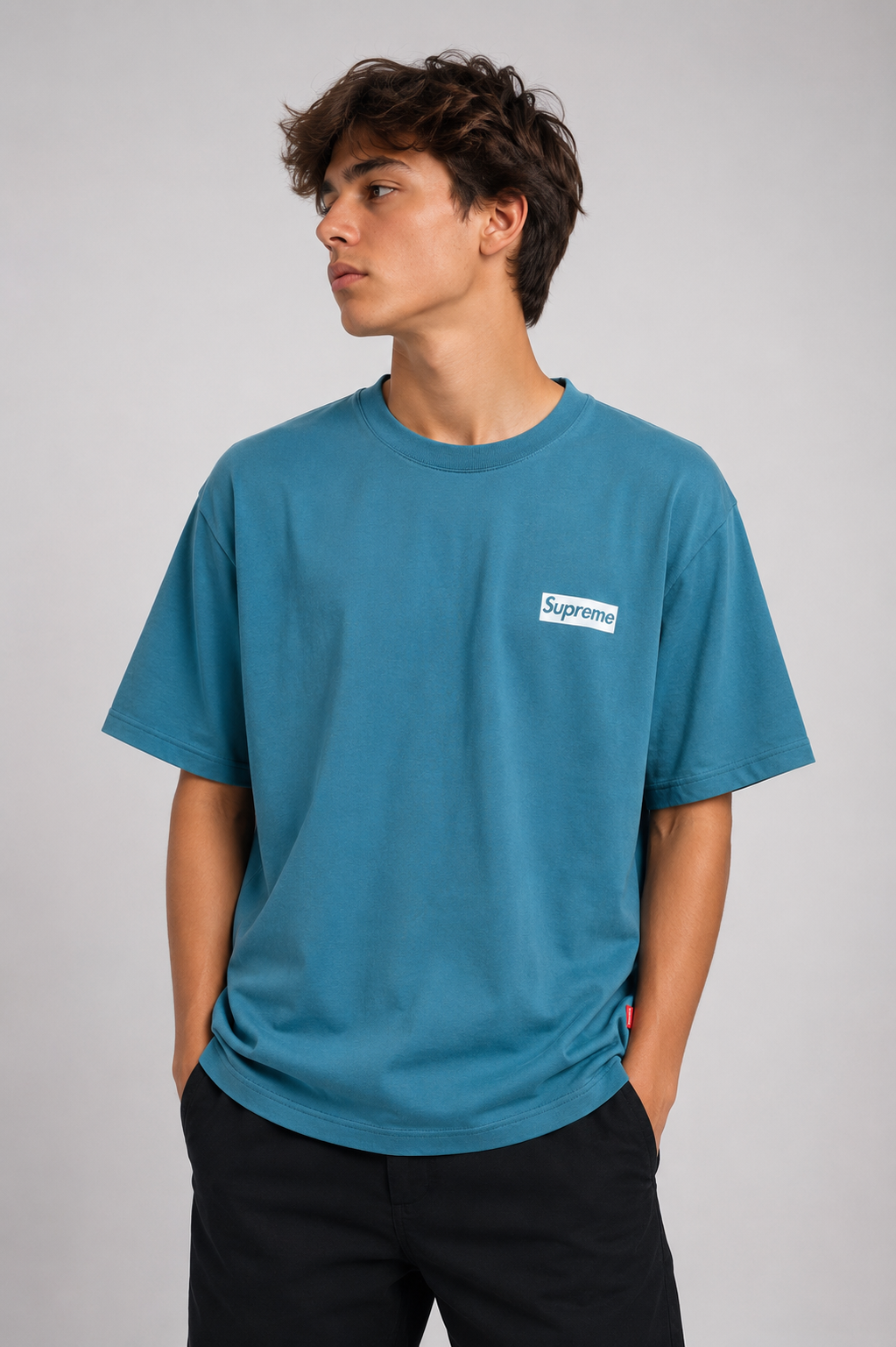 POLO SUPREME VERDE AZULADO / LOGOS ESPALDA