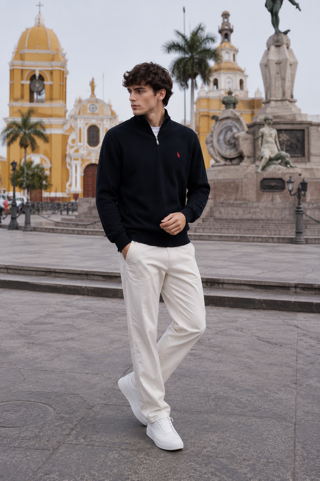CHOMPA RALPH LAUREN CON CIERRE PEQUEÑO  / NEGRO
