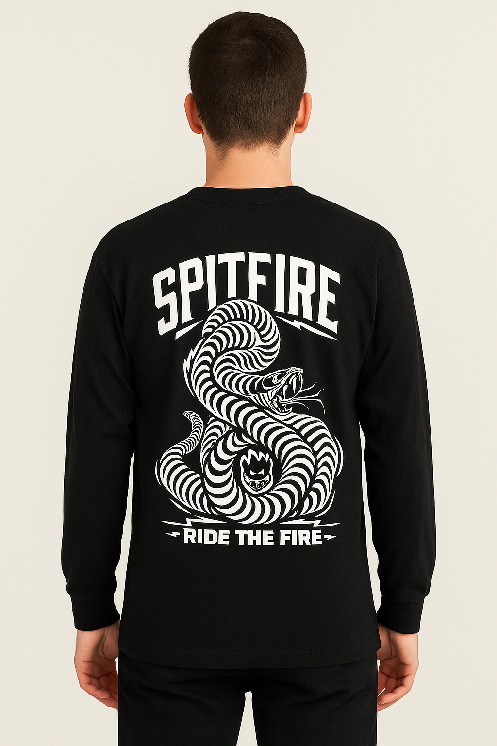 POLO MANGA LARGA SPRITFIRE / NEGRA / RIDE THE FIRE