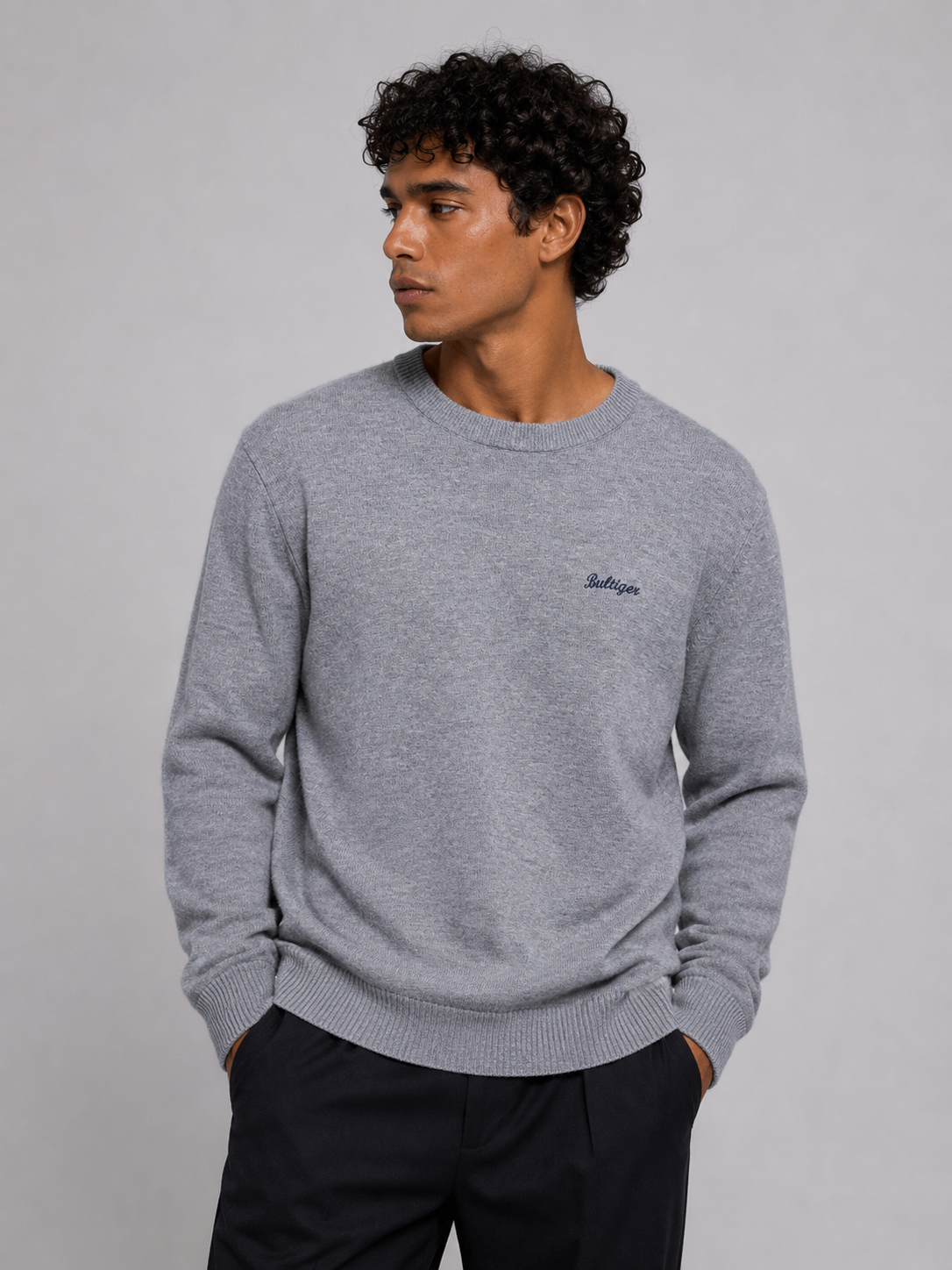 CHOMPA CUELLO REDONDO BULTIGER / GRIS