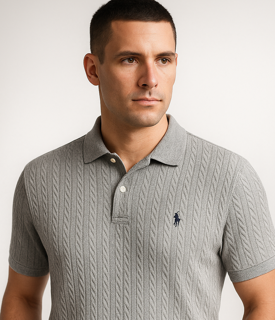 POLO CAMISERO RALPH LAUREN / GRIS / TEJIDO