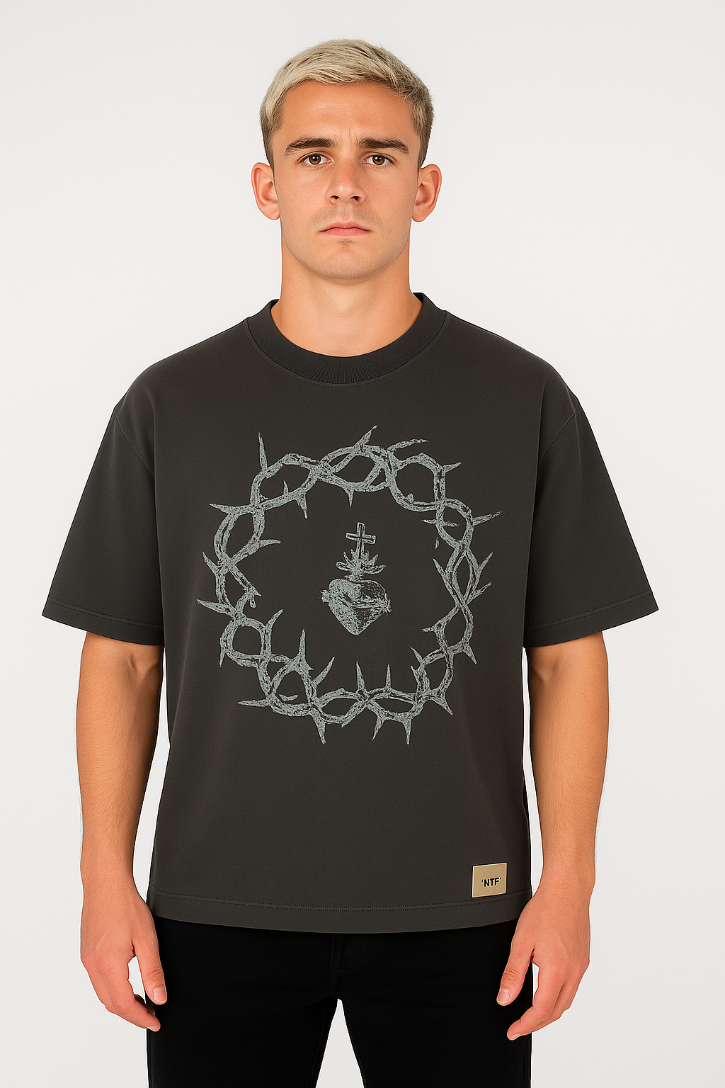 POLO BOXY FIT NTF / PLOMO / CORONA DE CRISTO