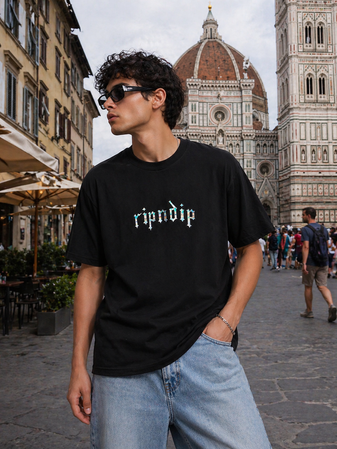 POLO RIPNDIP NEGRO / LETRAS ROCK