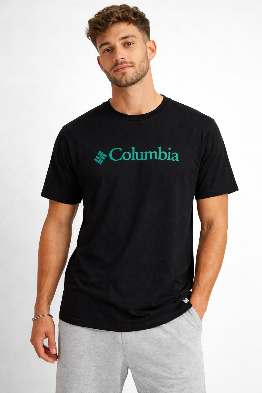 POLO COLUMBIA / NEGRO / LETRAS VERDES