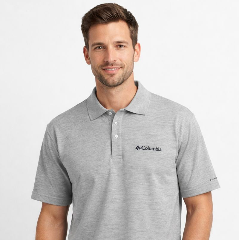 POLO CAMISERO CON RESPIRADOR COLUMBIA / GRIS