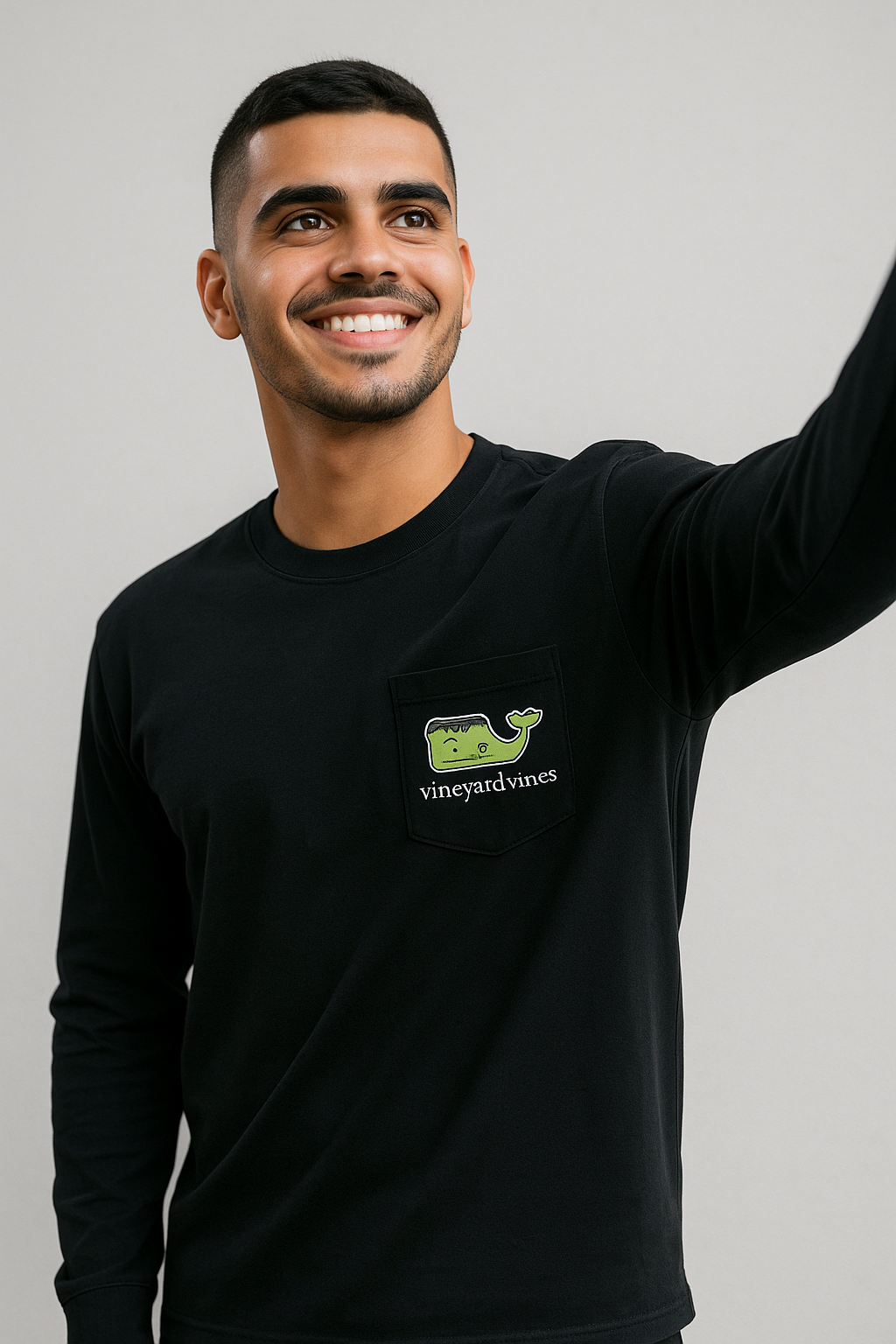 POLO MANGA LARGA VINEYARD / NEGRO / FRANKENSTEIN