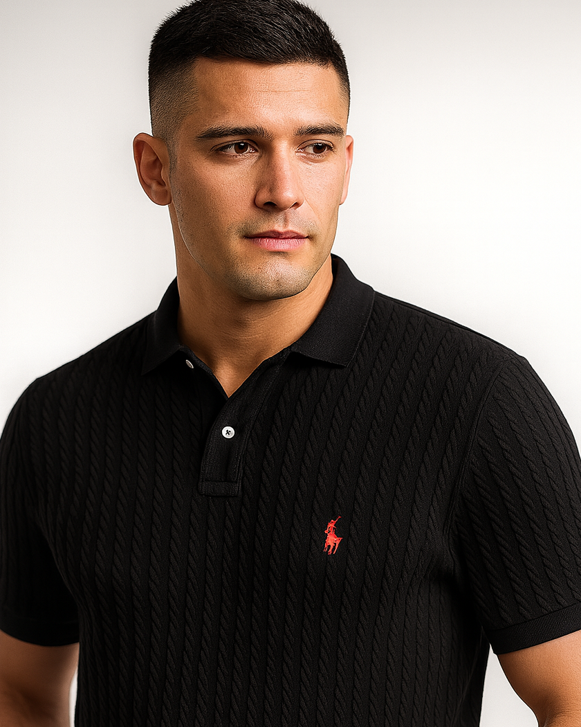 POLO CAMISERO RALPH LAUREN / NEGRO / TEJIDO