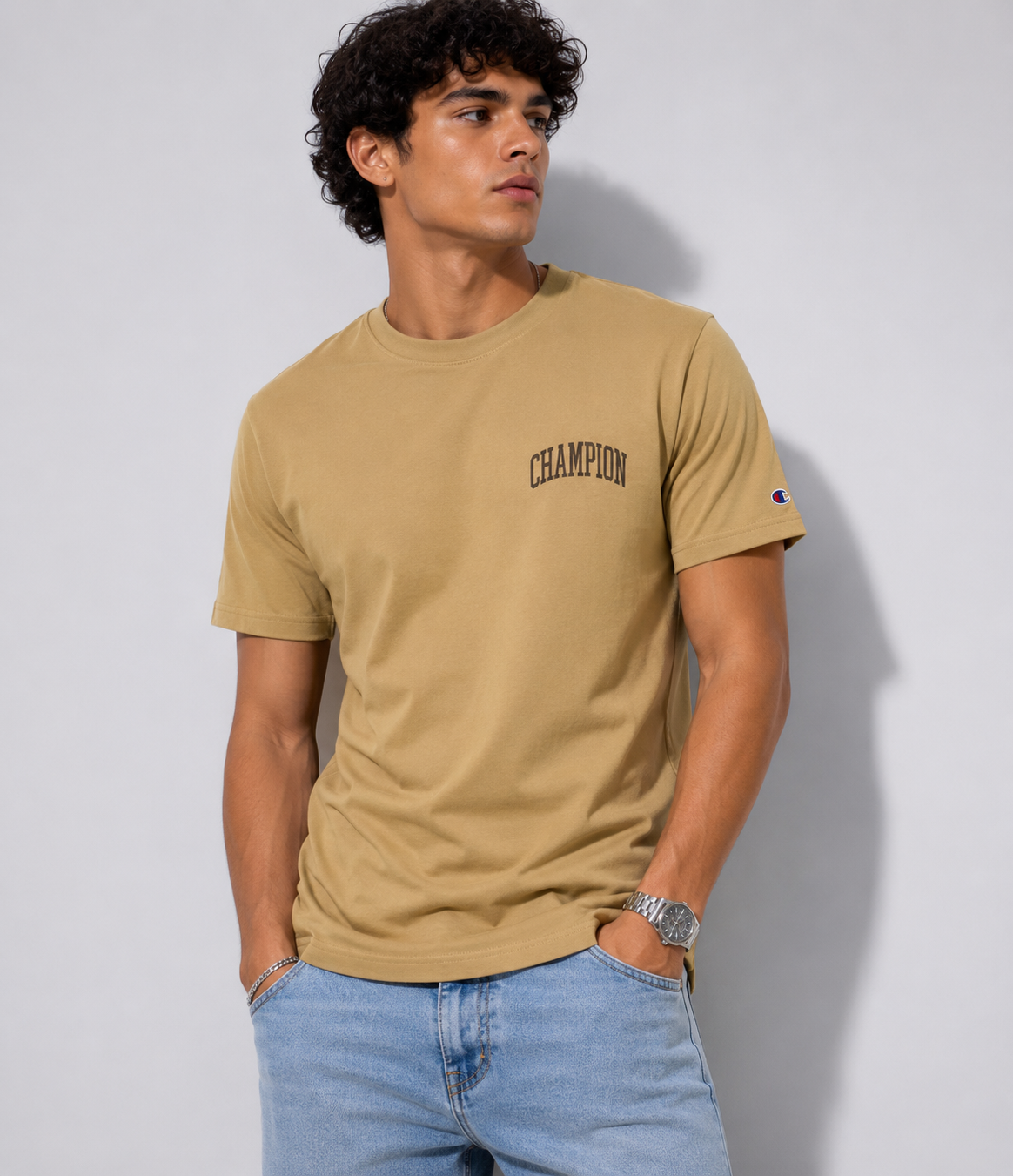 POLO CHAMPION / BEIGE / LOGO ARQUEADO