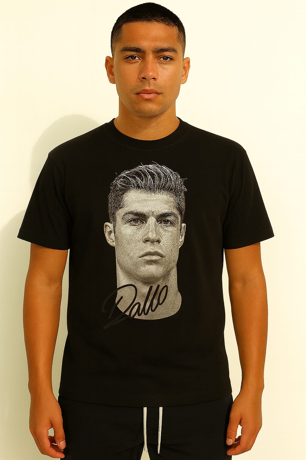 Polo KLEDINGSTREET negro / Logo CR7 pecho