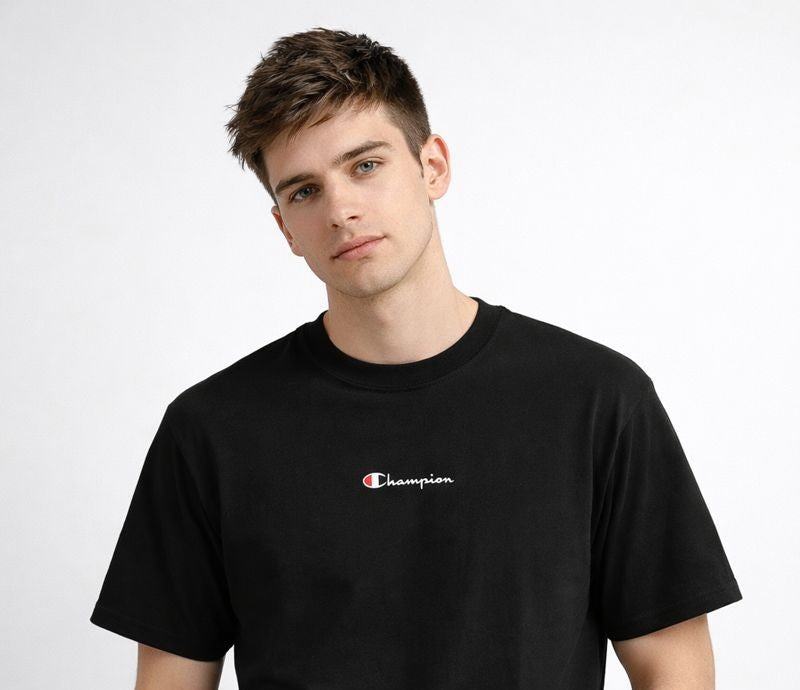 POLO CHAMPION NEGRO / LOGO PEQUEÑO PECHO