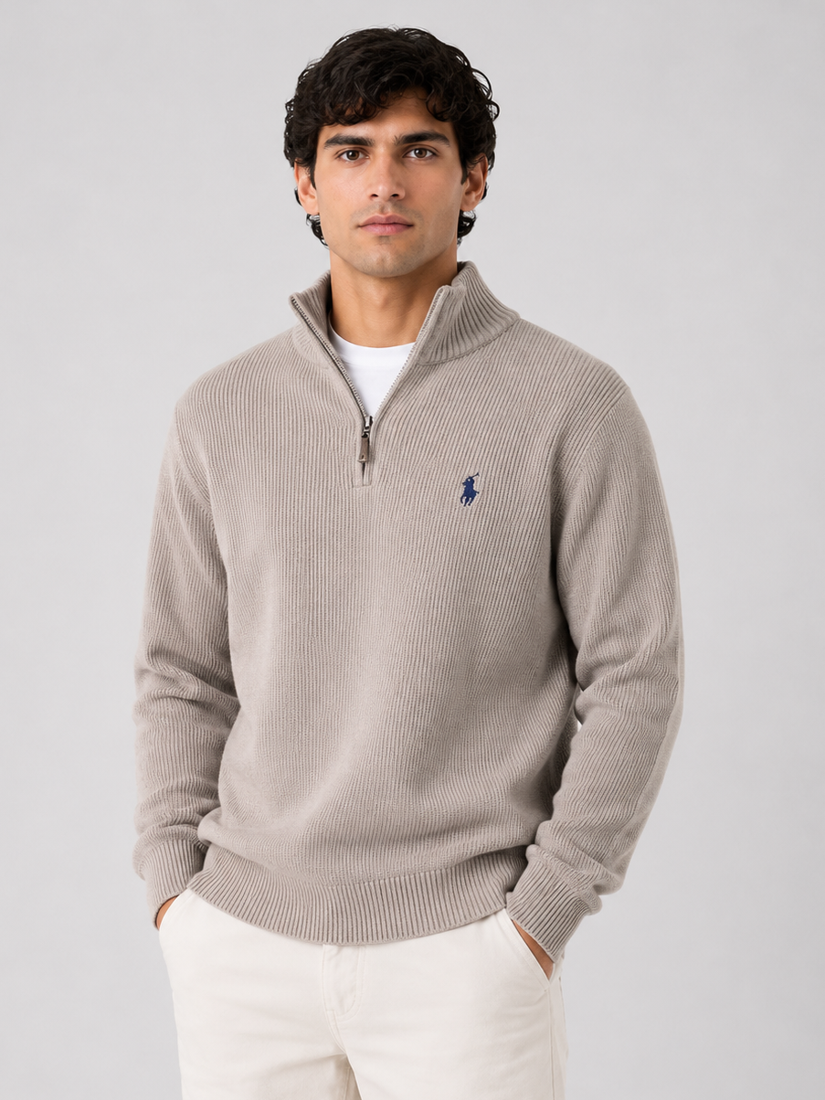 CHOMPA RALPH LAUREN CON CIERRE PEQUEÑO  / BEIGE