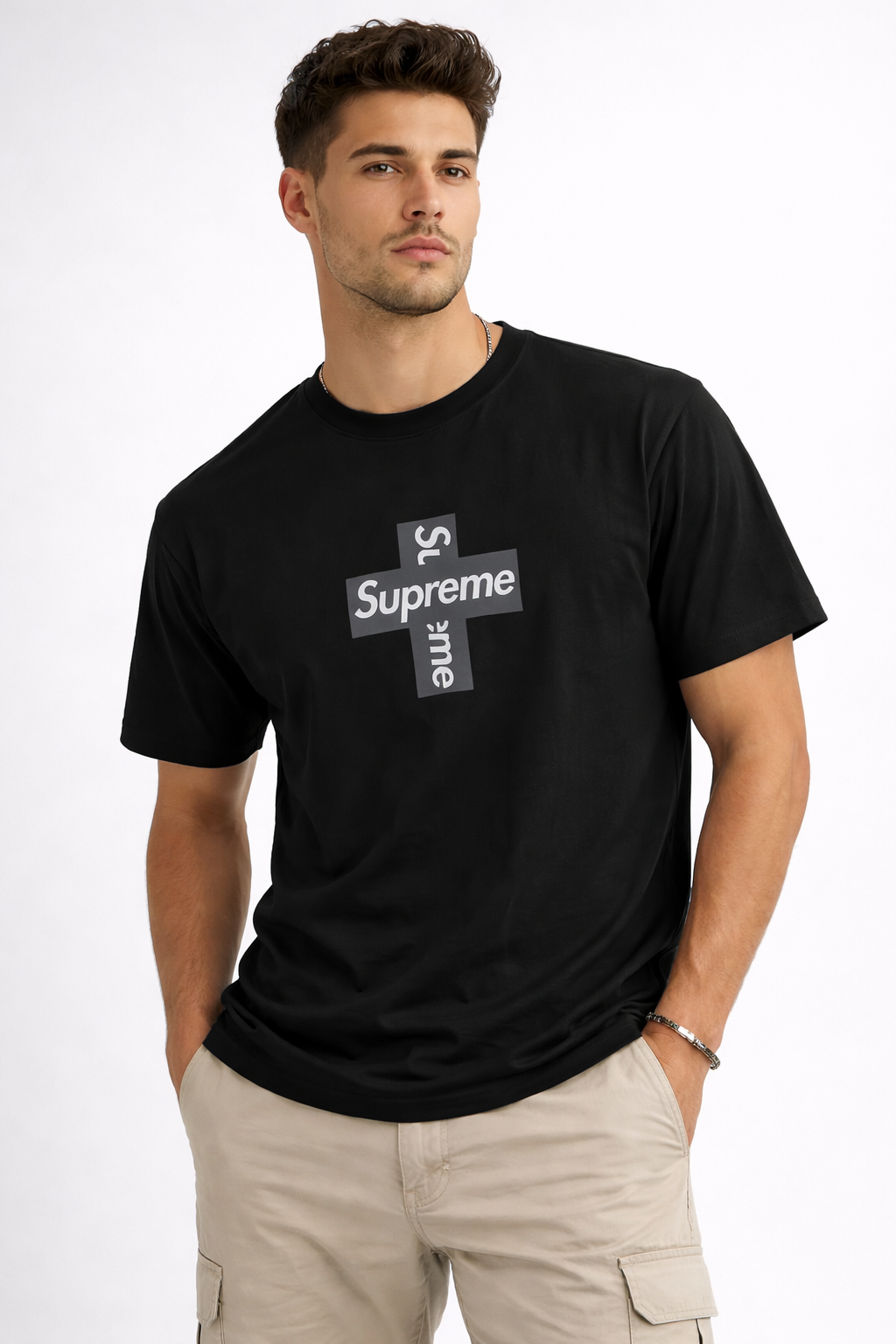 POLO SUPREME NEGRO / CRUZ GRIS
