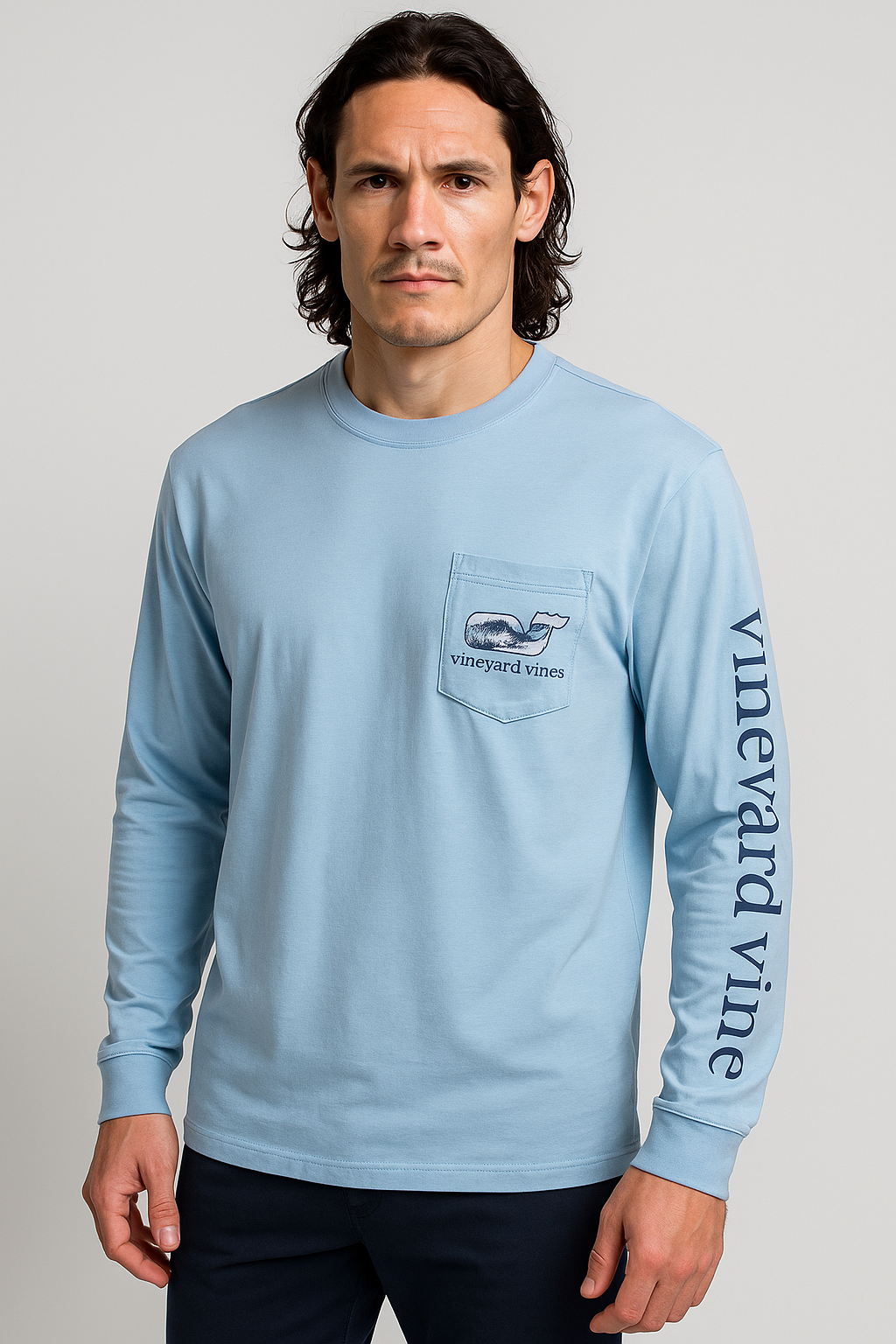 POLO MANGA LARGA VINEYARD / CELESTE / MONTAÑA