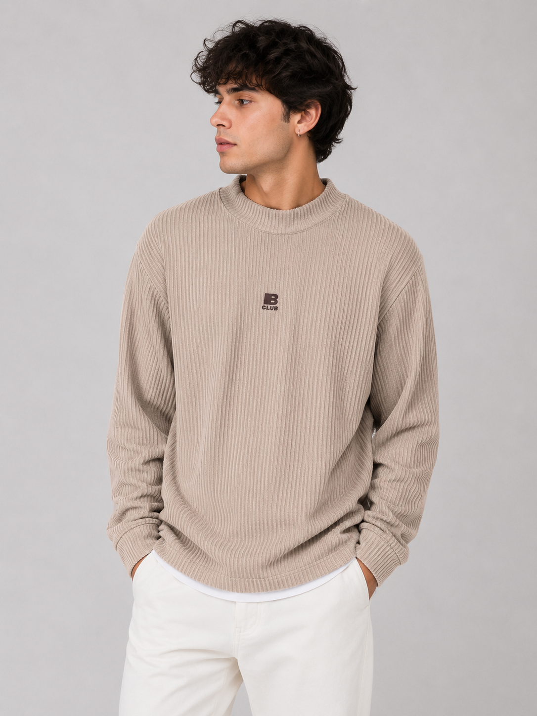 MANGA LARGA BULTIGER ACANALADA / BEIGE