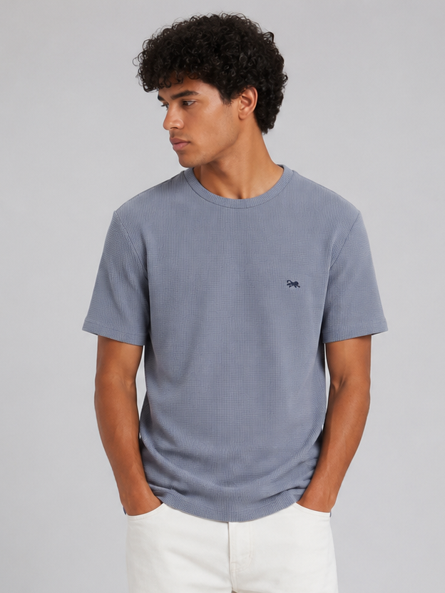 POLO BULTIGER WAFFLE CLASICO / ACERO / LOGO TIGRE