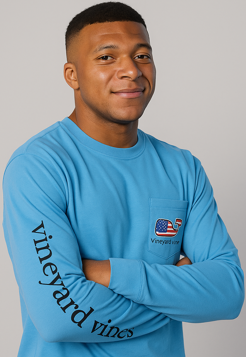 POLO MANGA LARGA VINEYARD / CELESTE / EE..UU