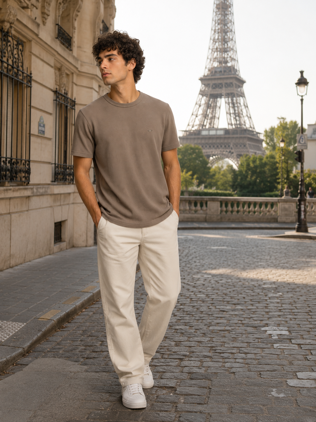 POLO HOLLISTER WAFFLE / MARRON