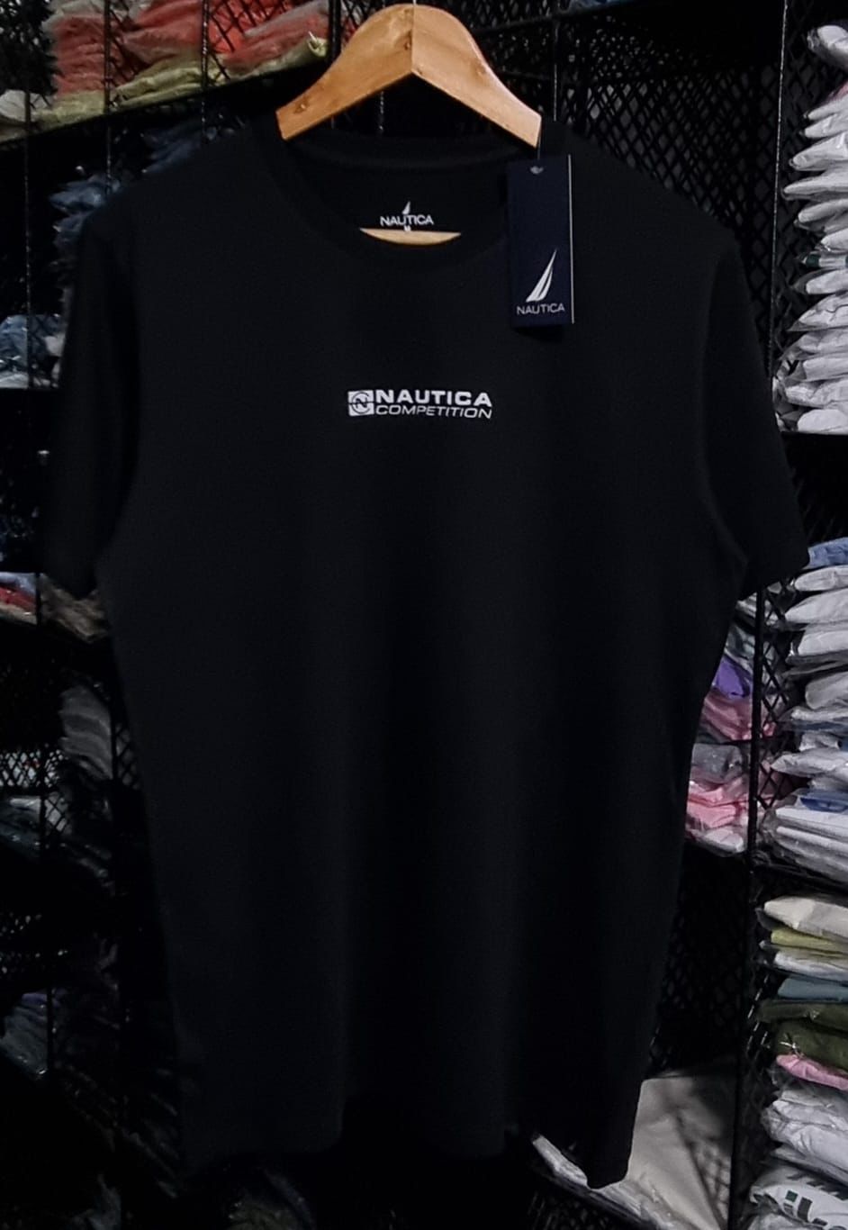 POLO NAUTICA NEGRO / COMPETITION CUADRO PEQUEÑO
