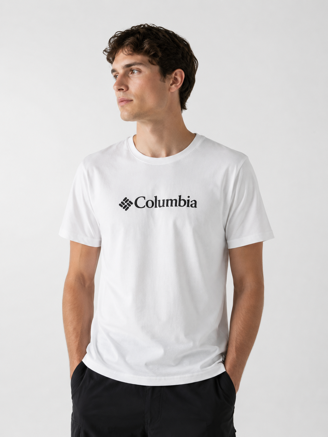 POLO COLUMBIA BLANCO / LOGO GRANDE CENTRO NEGRO