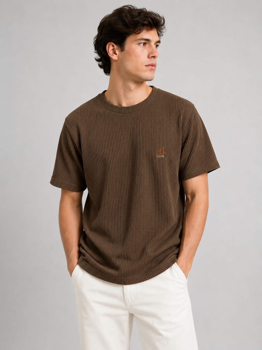POLO BULTIGER WAFFLE ACANALADO / MARRON / LOGO B