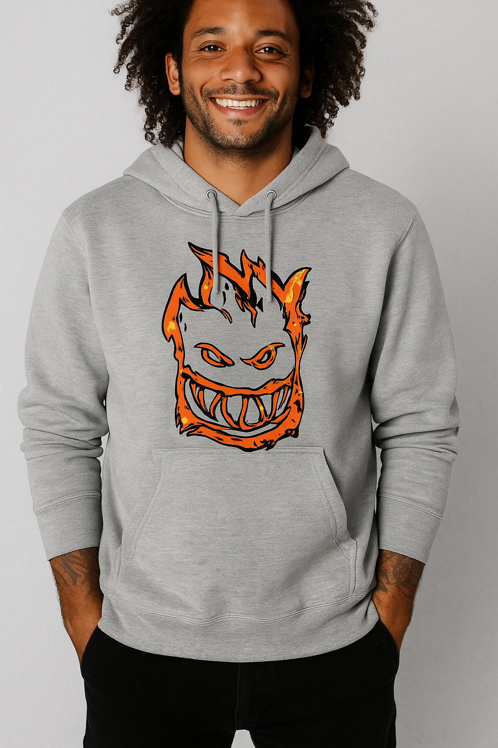 POLERA SPRITFIRE / GRIS / LOGO FLAMA