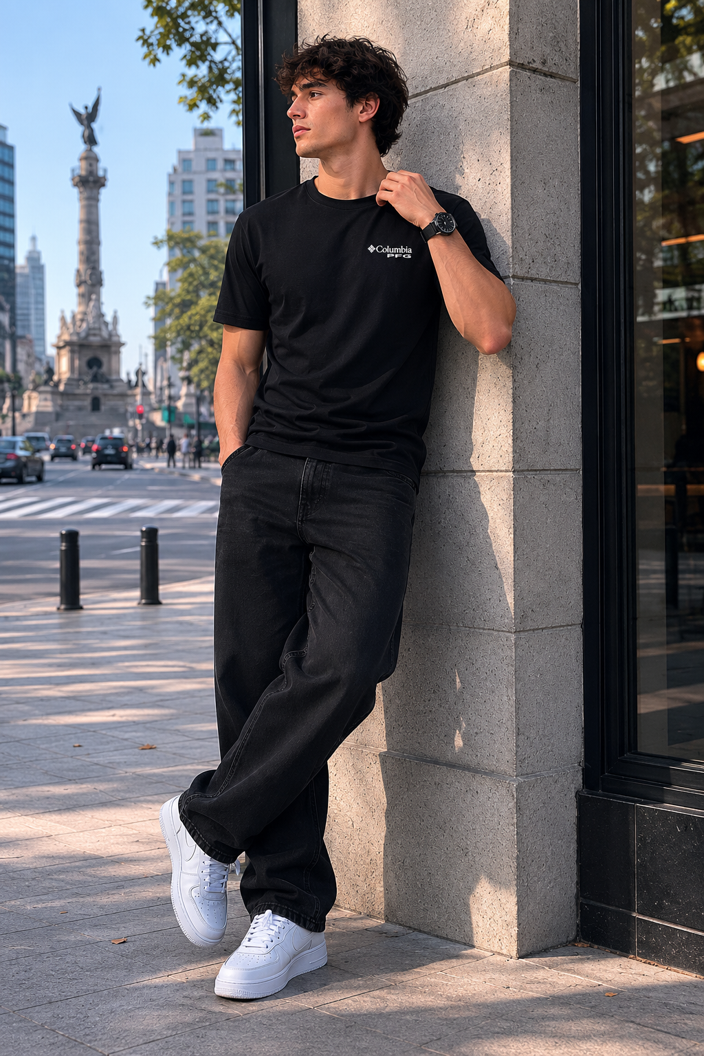POLO COLUMBIA NEGRO / PFG GRAFITI