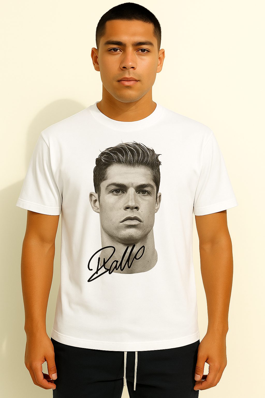 Polo KLEDINGSTREET blanco / Logo CR7 pecho