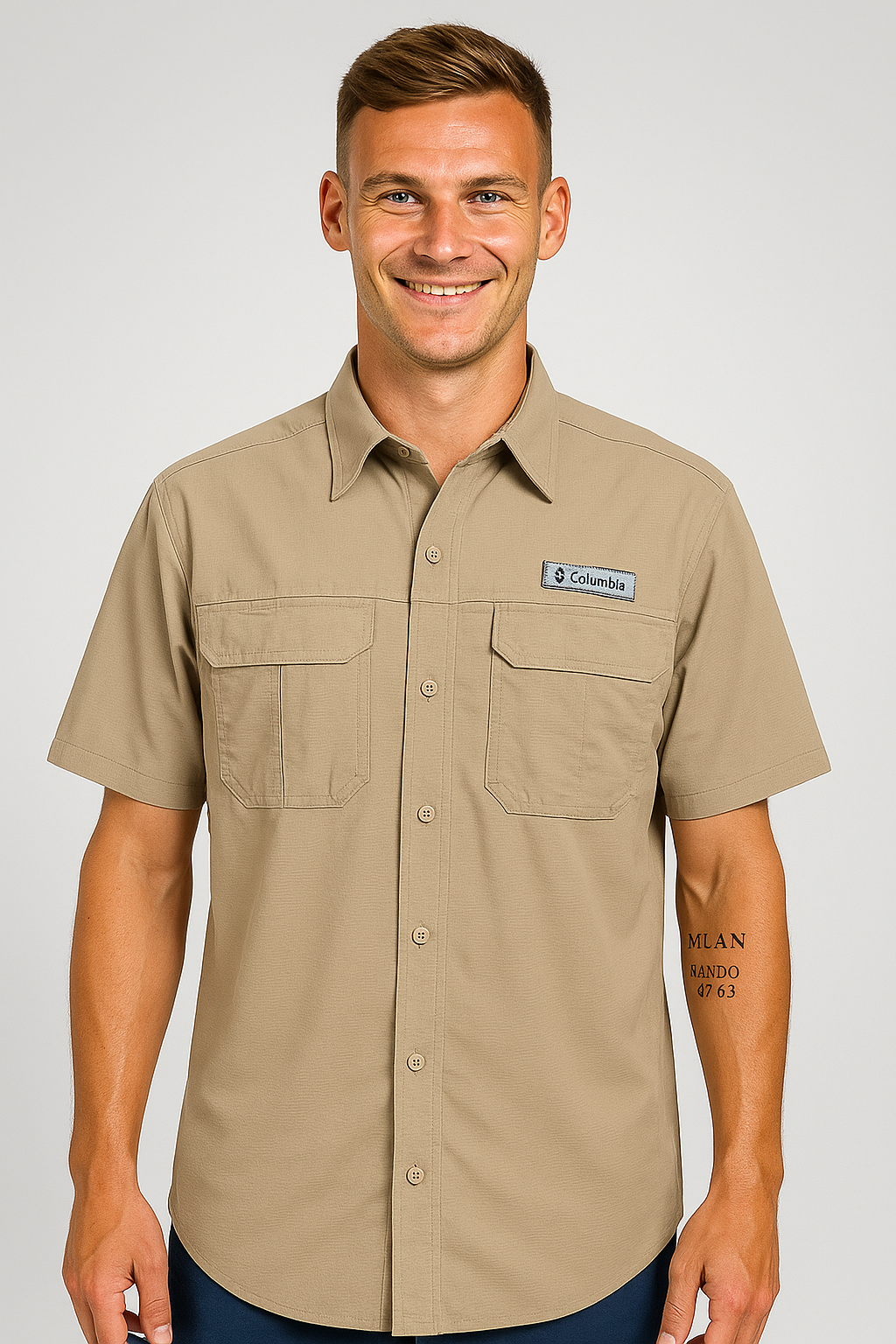 Camisa Columbia beage / Respirador